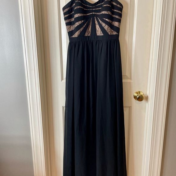Aidan Mattox Strapless Lace Chiffon Dress - Picture 3 of 10